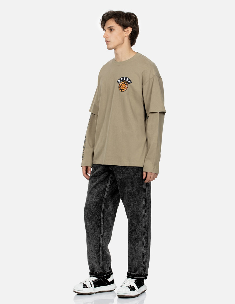 SEAGULL PRINT LOOSE FIT STRAIGHT-LEG DENIM JEANS 4