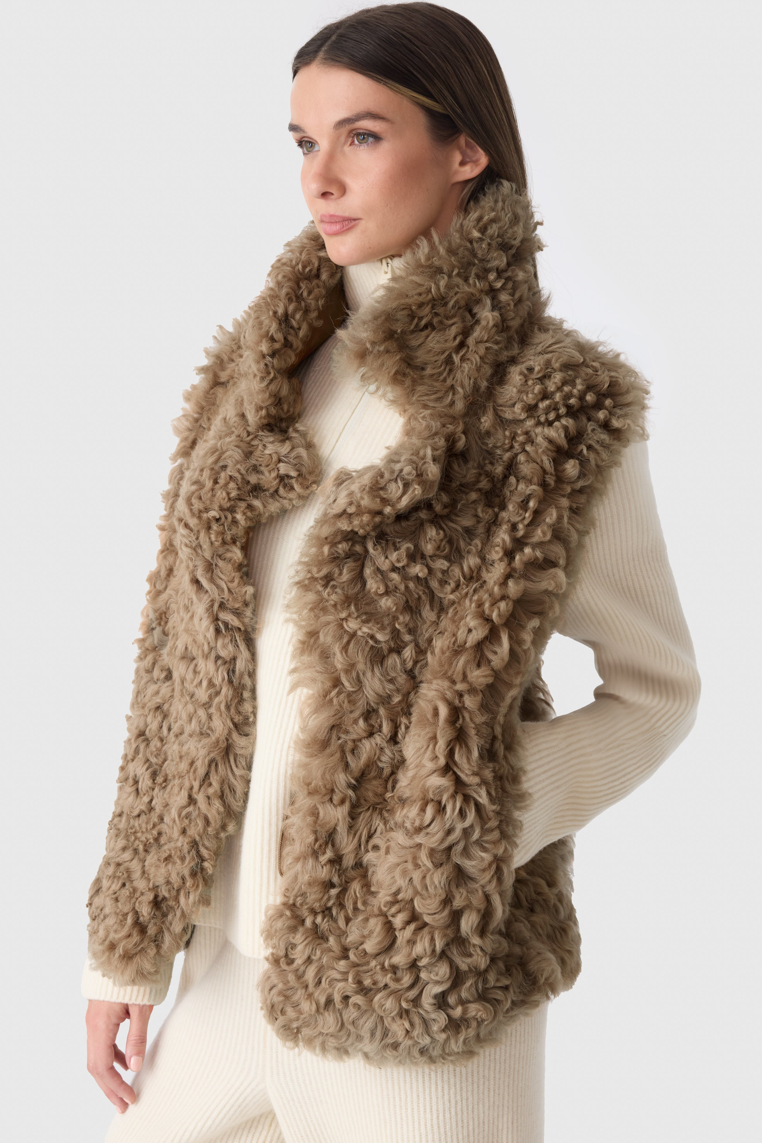 KASIA Reversible Shearling Leather Vest - 6