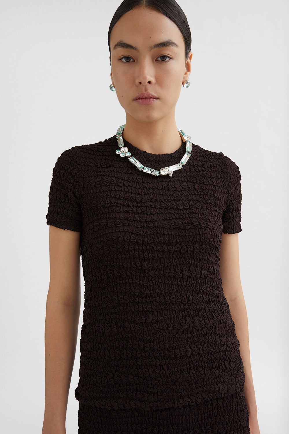 Crew Neck T-Shirt Chocolate Brown - 2