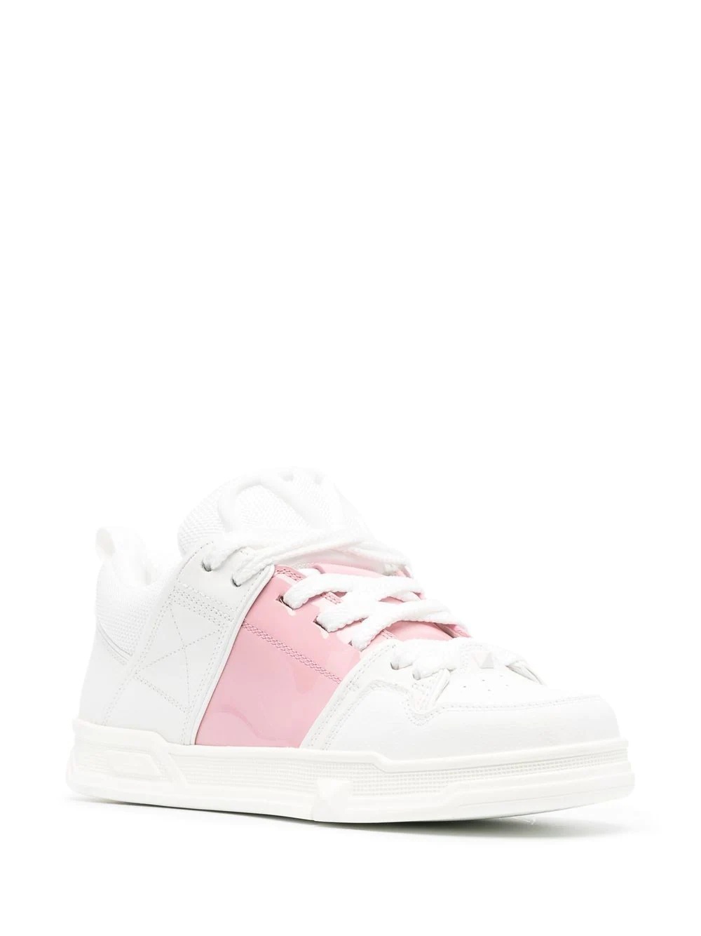 embossed-logo leather trainers - 2