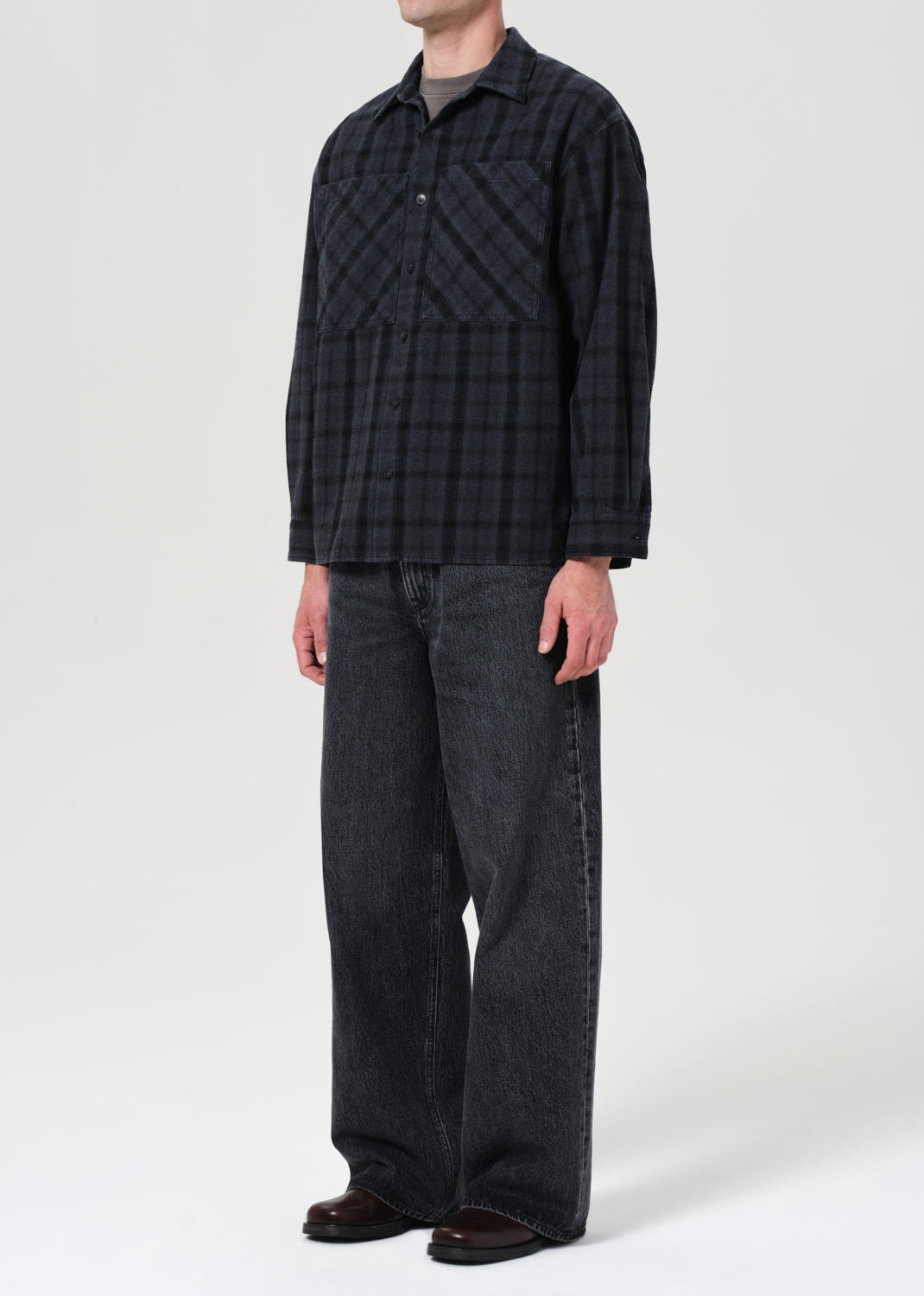 BRENNAN SHIRT IN UMBRA CHECK/MIRAGE - 6