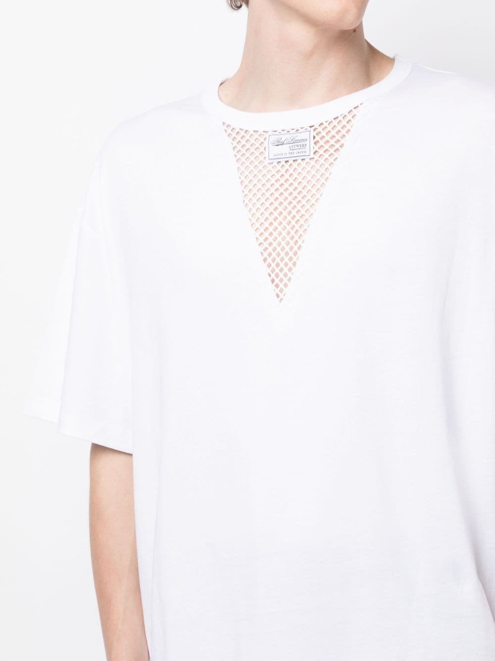 fishnet-panel short-sleeve T-shirt - 5