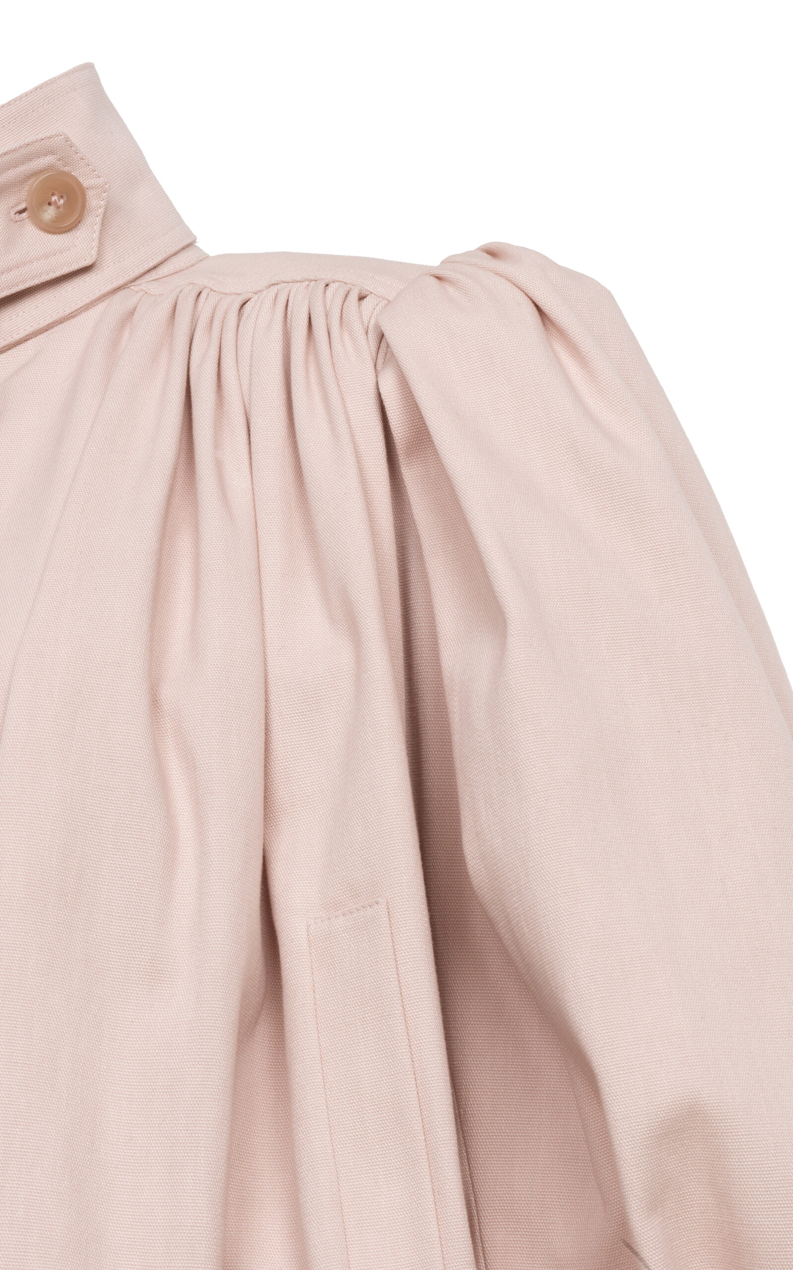 Puff-Sleeve Cotton Canvas Cropped Jacket light pink - 5