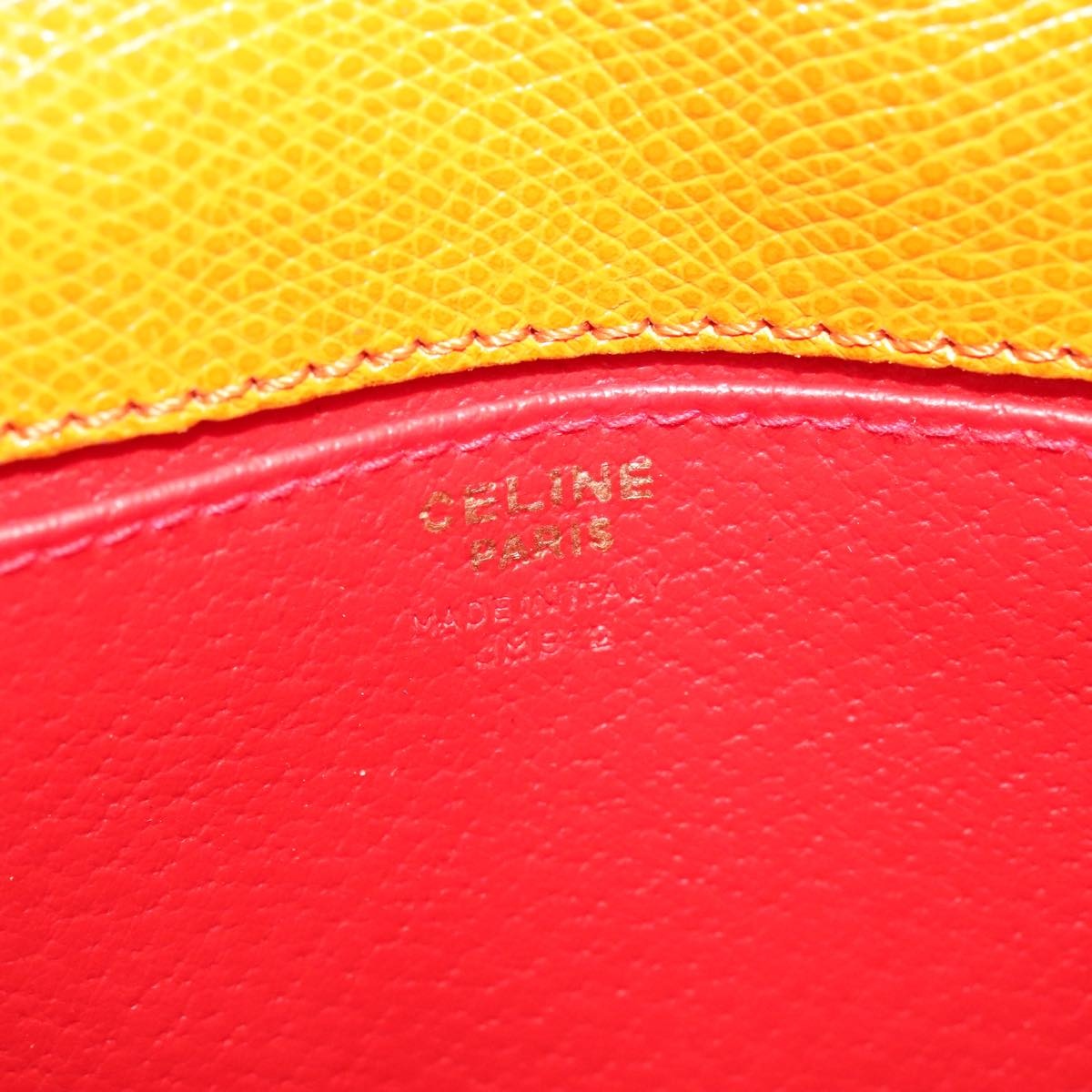 CELINE Hand Bag Leather Orange Gold - 16