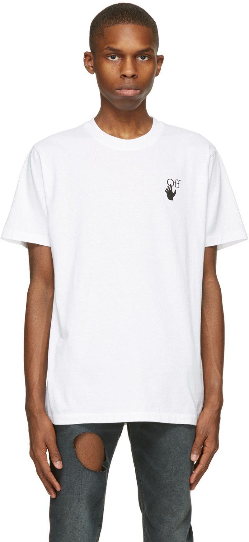 White Slim Marker T-Shirt - 1