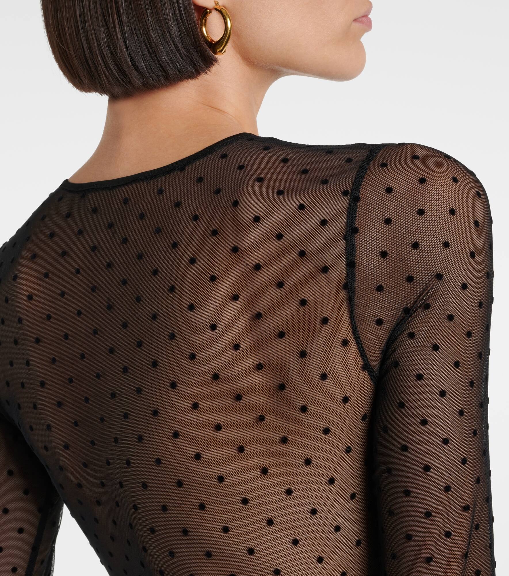 Polka-dot sheer mesh bodysuit - 5