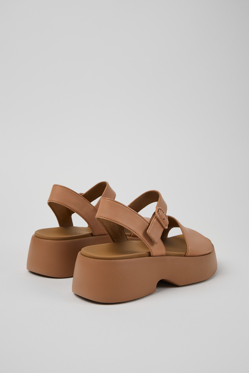 CAMPERLAB Nude Leather Sandals for Women. outlook