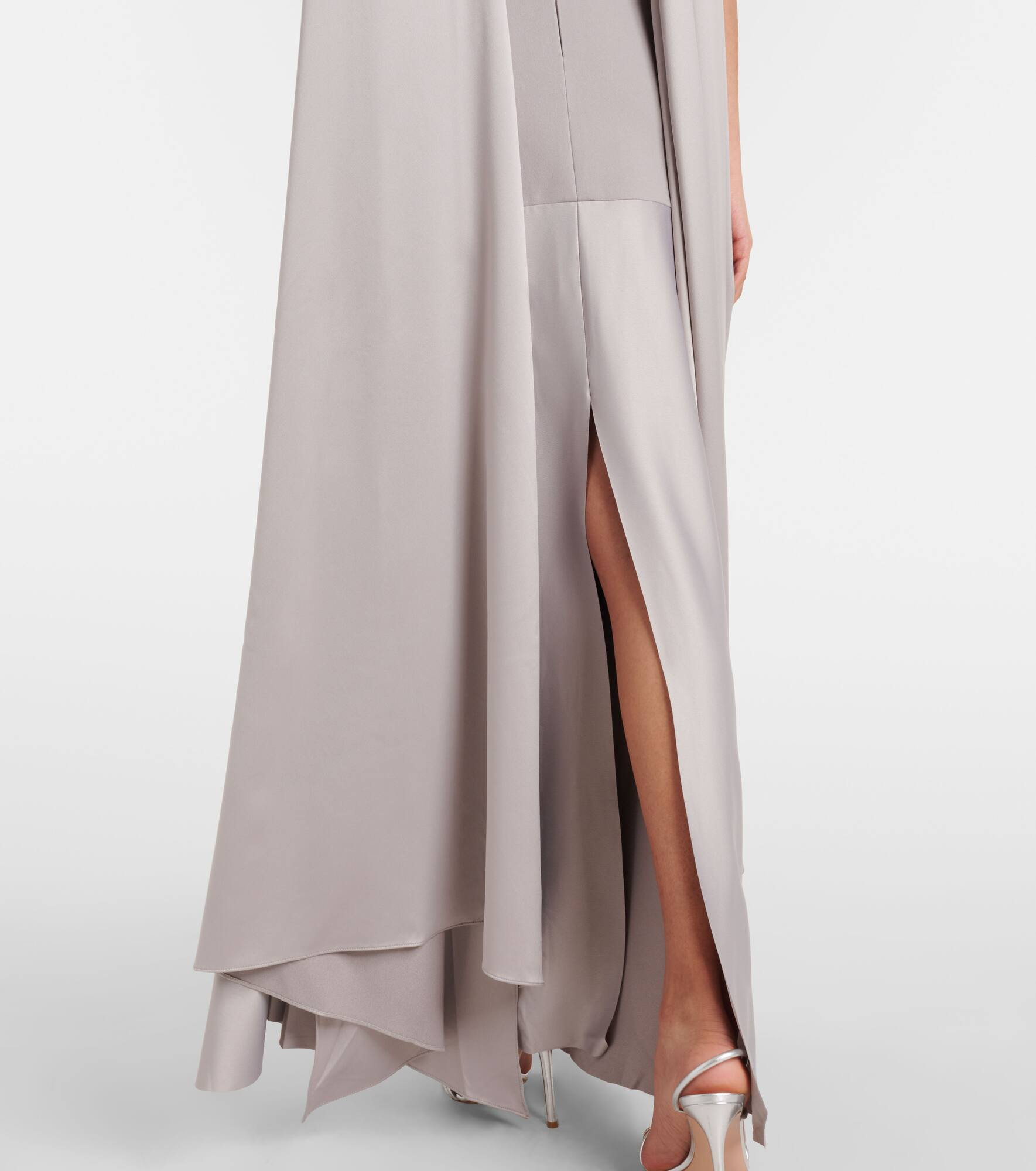 Cece satin and crêpe gown - 6