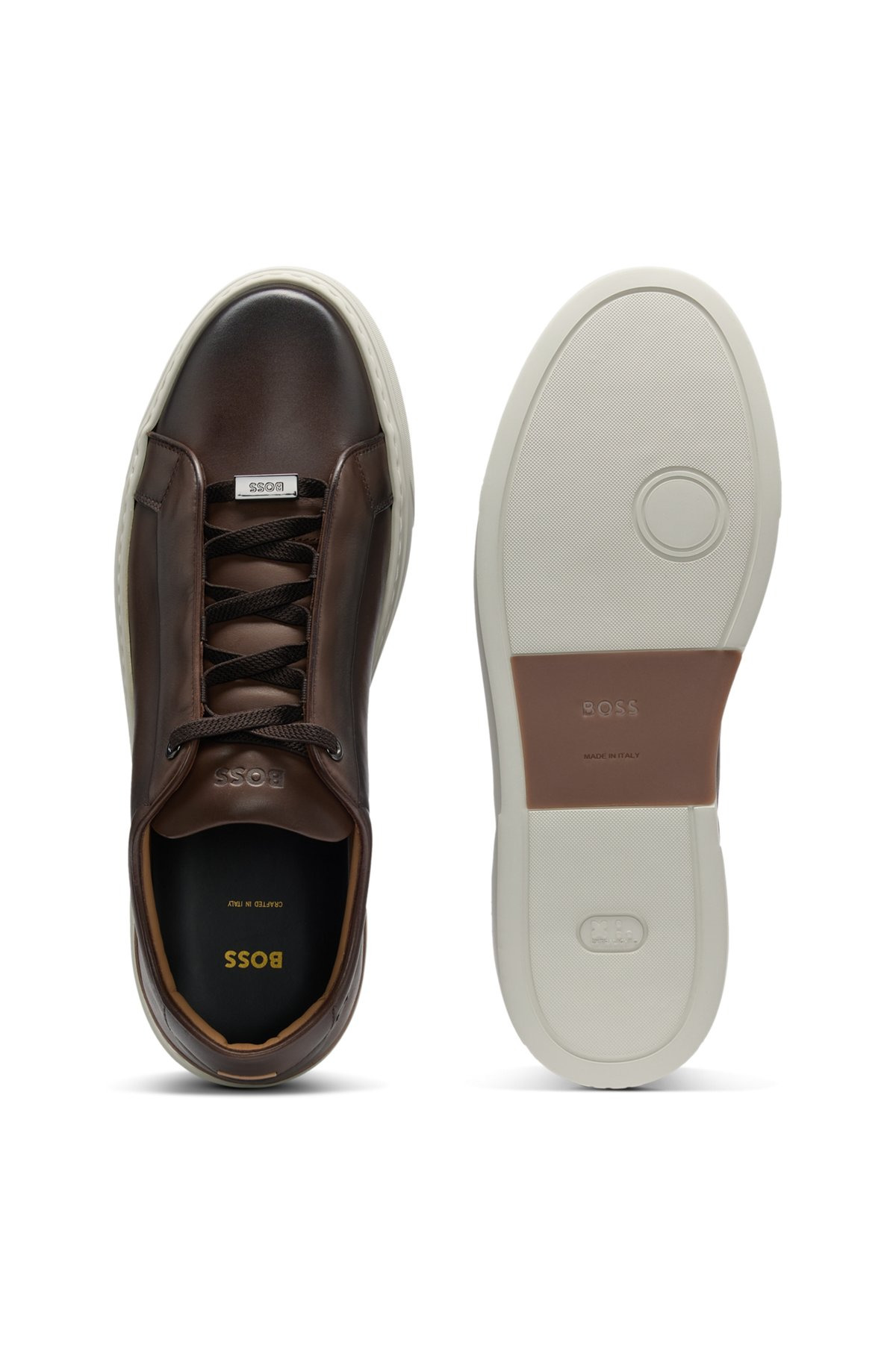 GARY LEATHER TRAINERS WITH HIDDEN LACES - 4