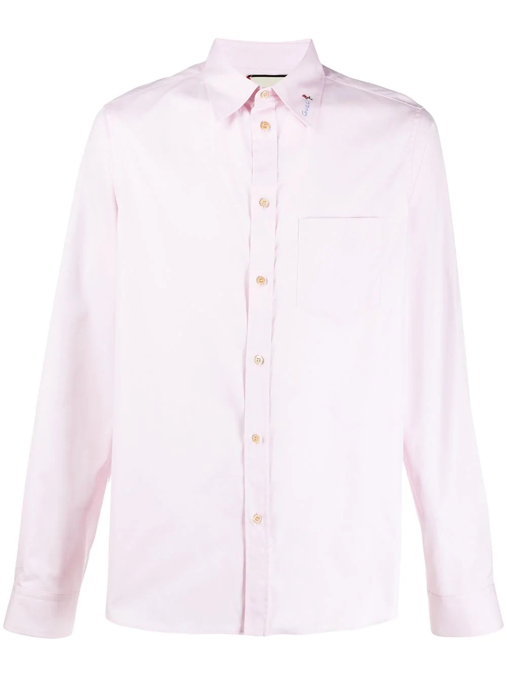 embroidered logo buttoned shirt - 1