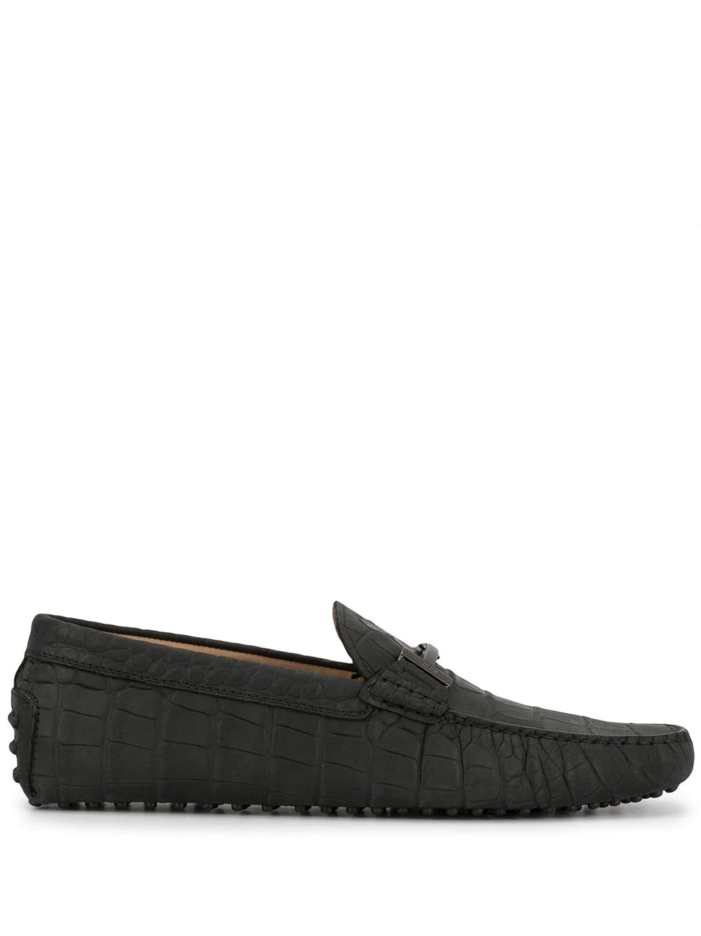 T-bar crocodile driving loafers - 1