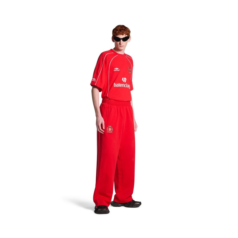 BALENCIAGA Men's Soccer Baggy Sweatpants in Red/white outlook