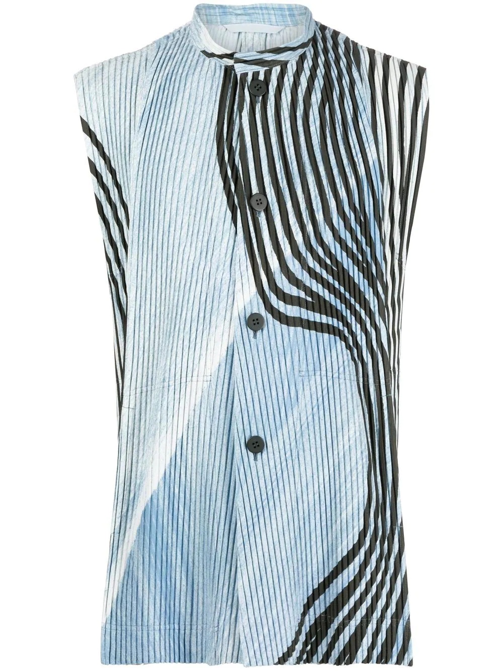 striped pleated waistcoat - 1