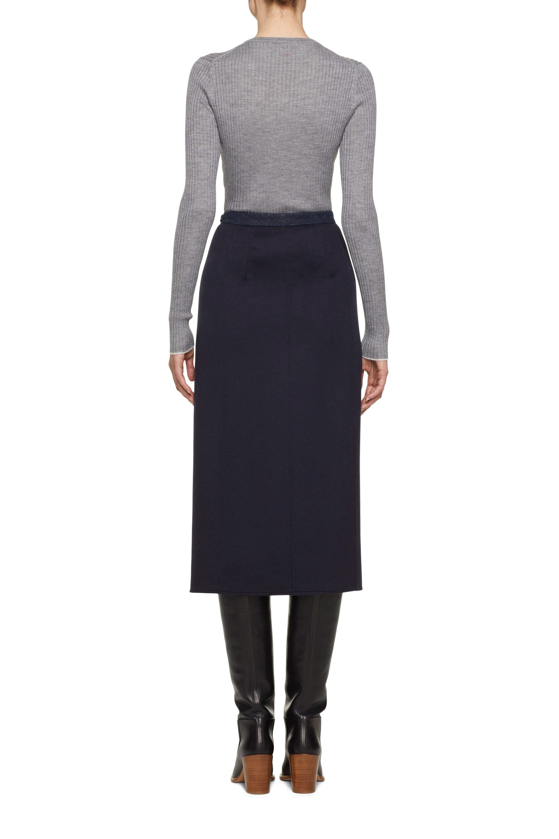 Browning Knit in Heather Grey Cashmere Silk - 4