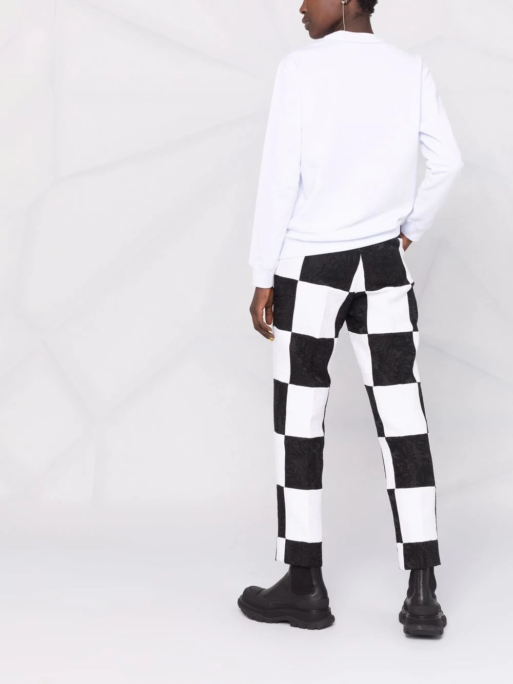 logo-print crew neck sweatshirt - 4