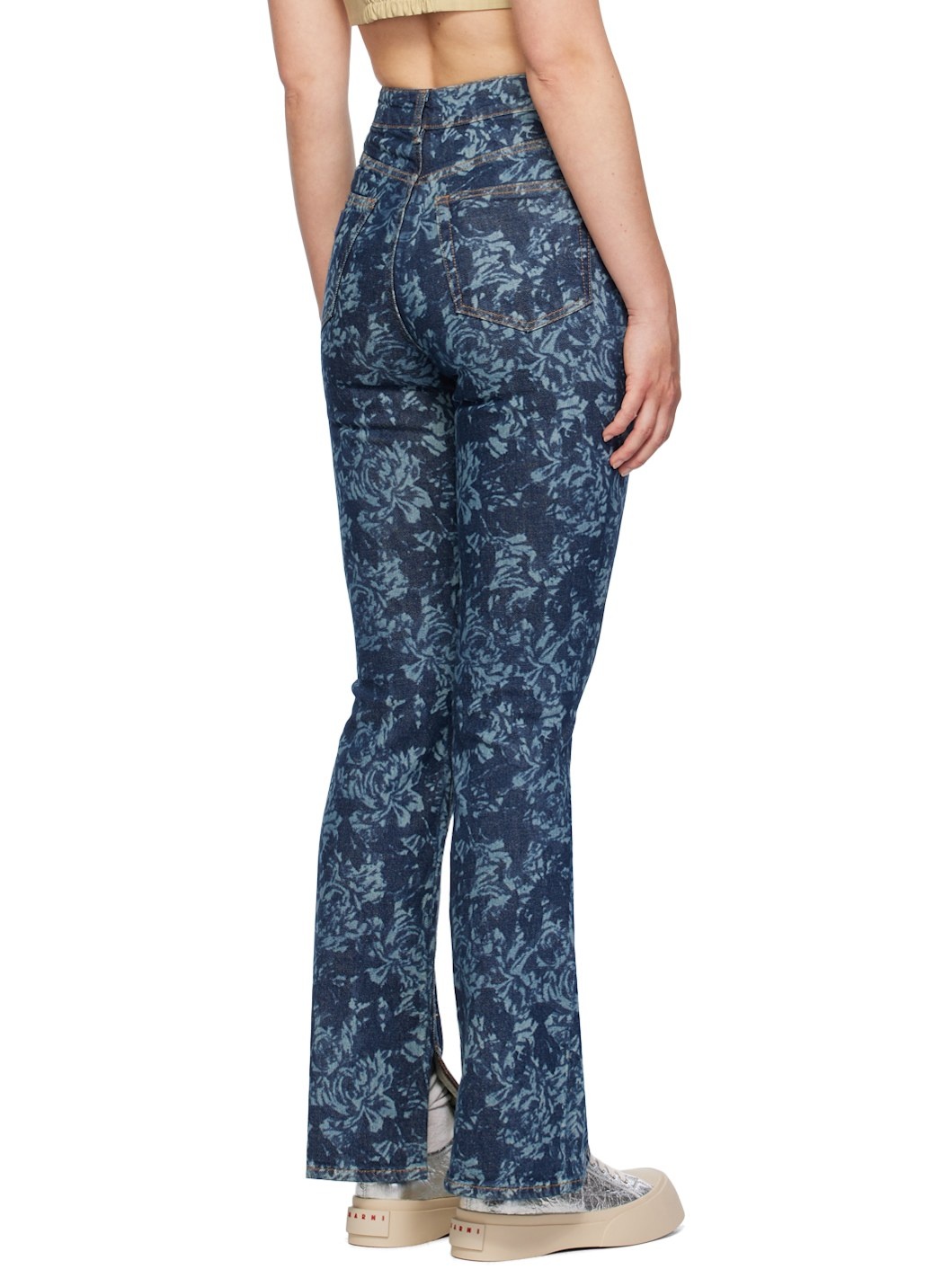 Blue Lazer Bootcut Slit Iry Jeans - 3