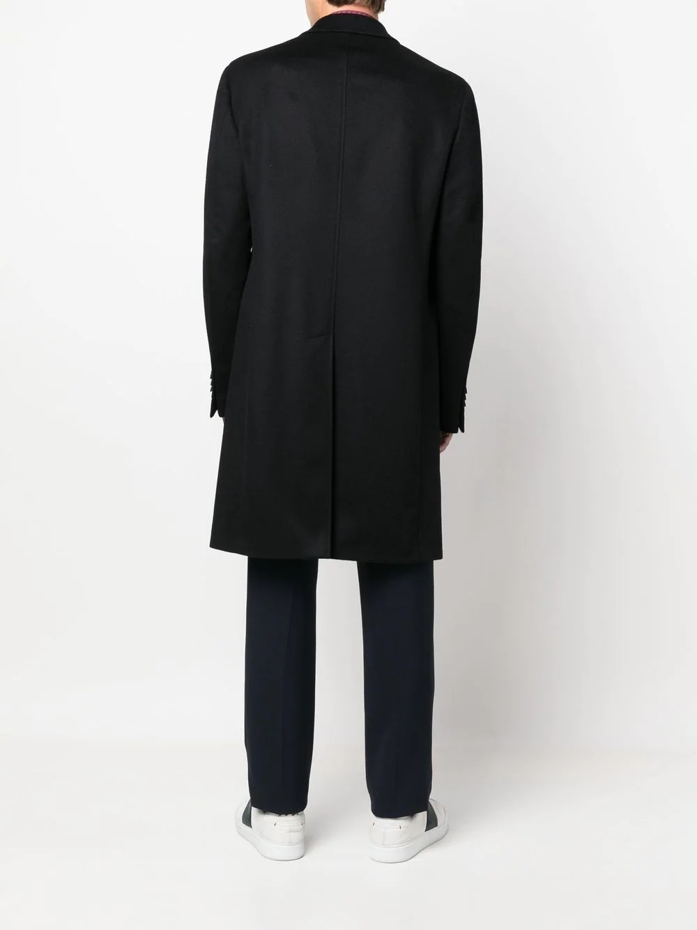 single-breasted cashmere coat - 4