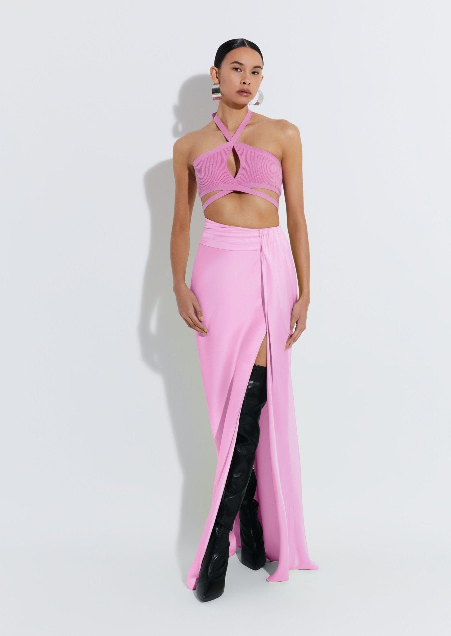 Wool Criss Cross Halter Top - 2