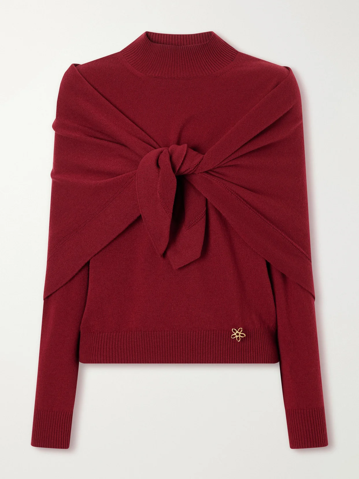 Scarf-detailed Cashmere Sweater - 1