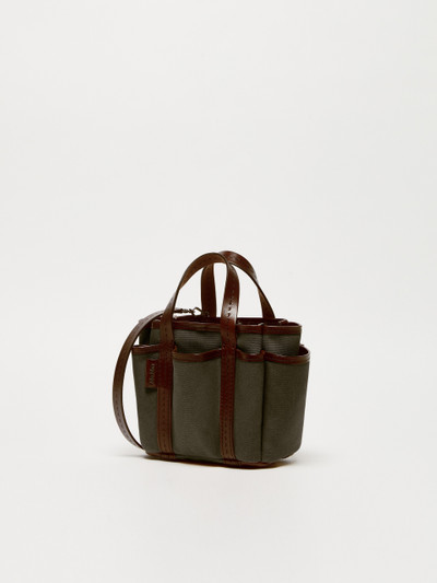 Max Mara Canvas and leather Giardiniera Mini tote bag outlook