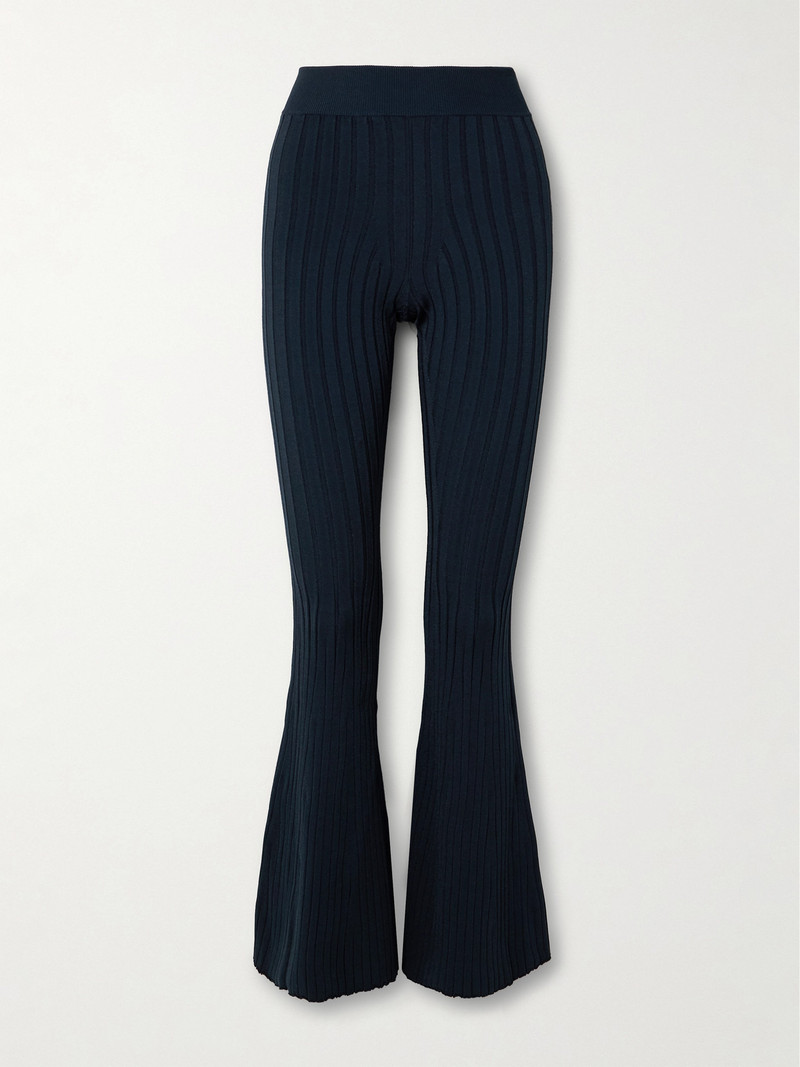 Ribbed-knit Flared Pants 1