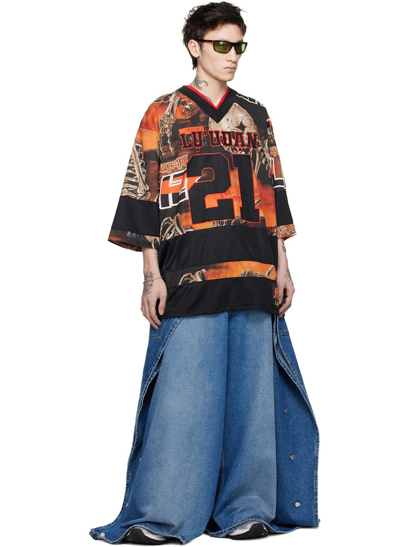 Black & Orange Hockey L-D T-shirt 5