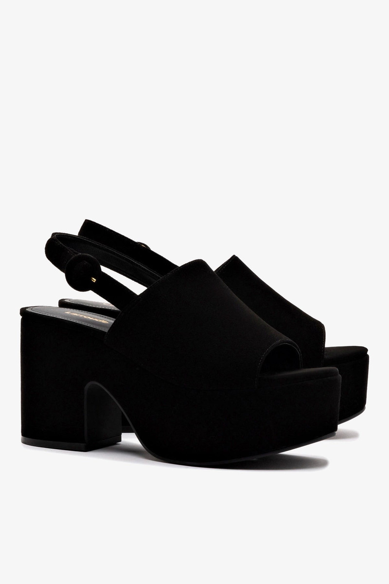 Miso Platform Sandal In Black Suede 3