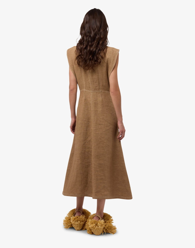 LINEN AND STRAW DRESS 1
