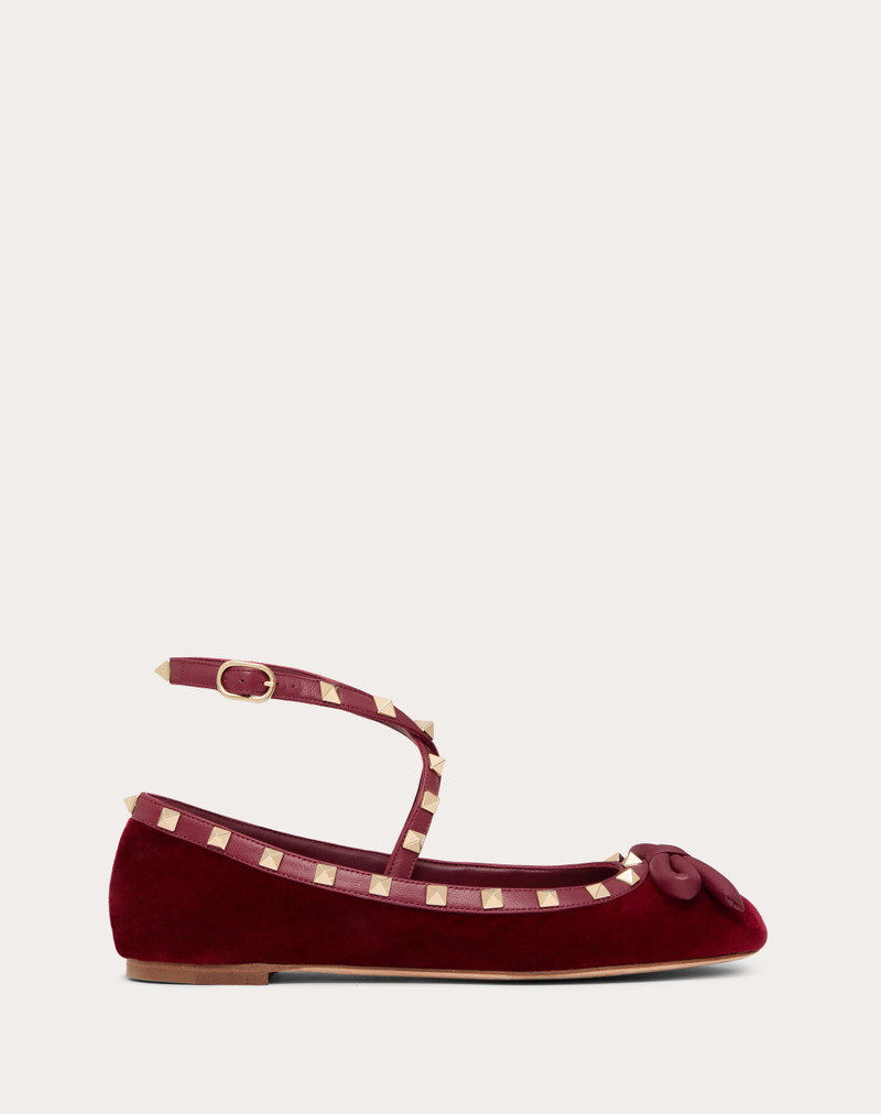 ROCKSTUD VELVET BALLERINA - 1