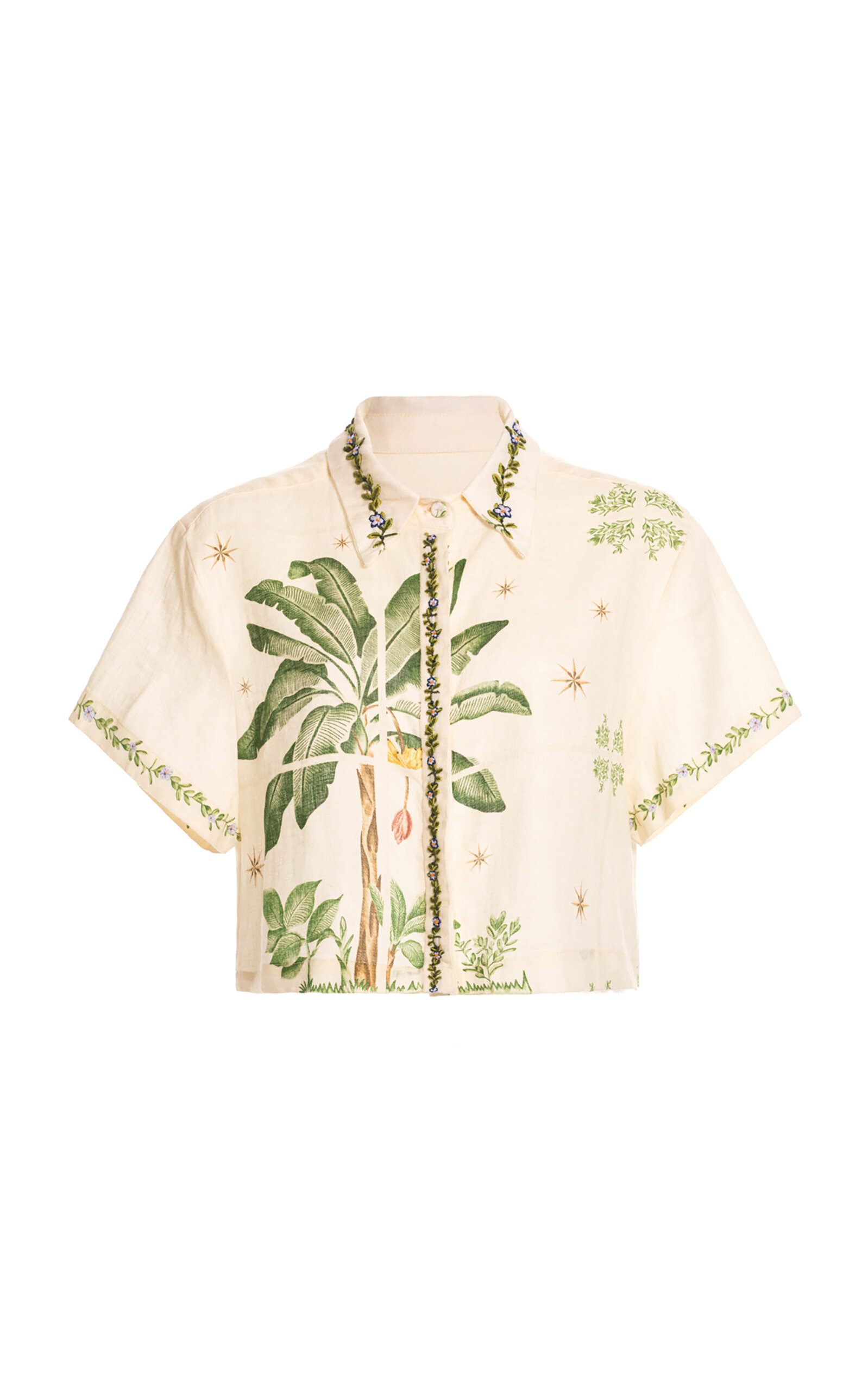 Virtuosa Embroidered Linen Blouse neutral - 1