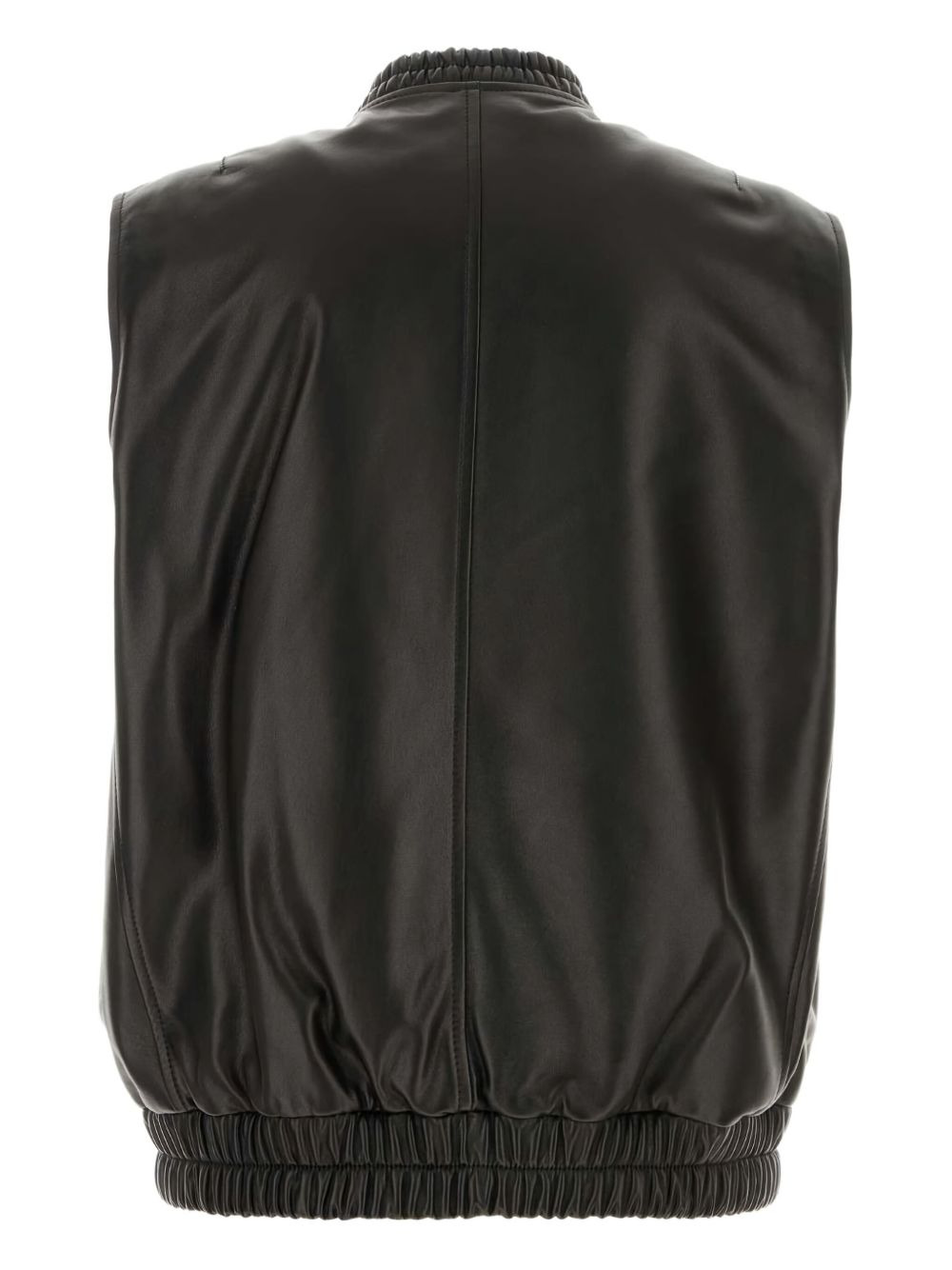 leather zip-fastening gilet - 2