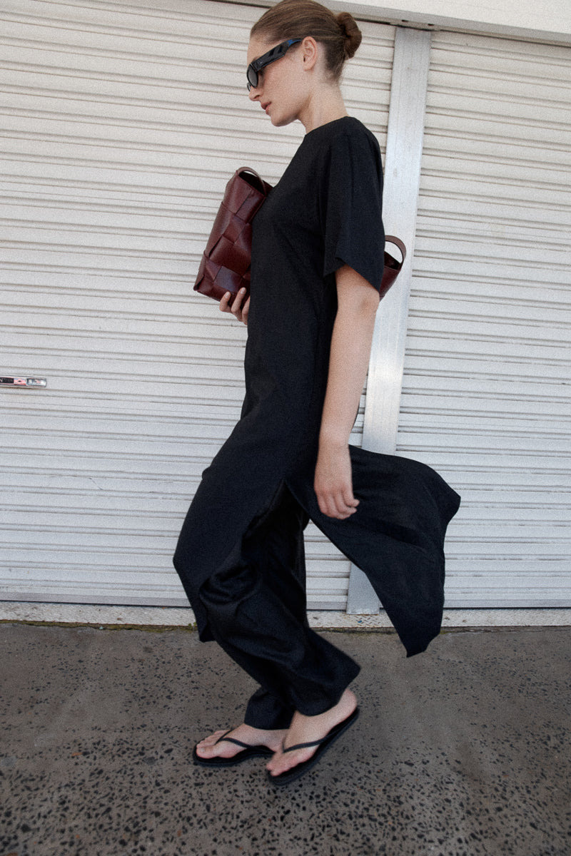 Relaxed Tee Dress - Black - 8