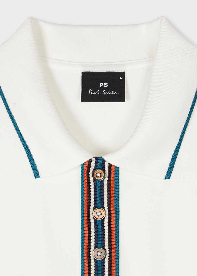 Paul Smith White Polo Shirt With Stripe Tipping outlook