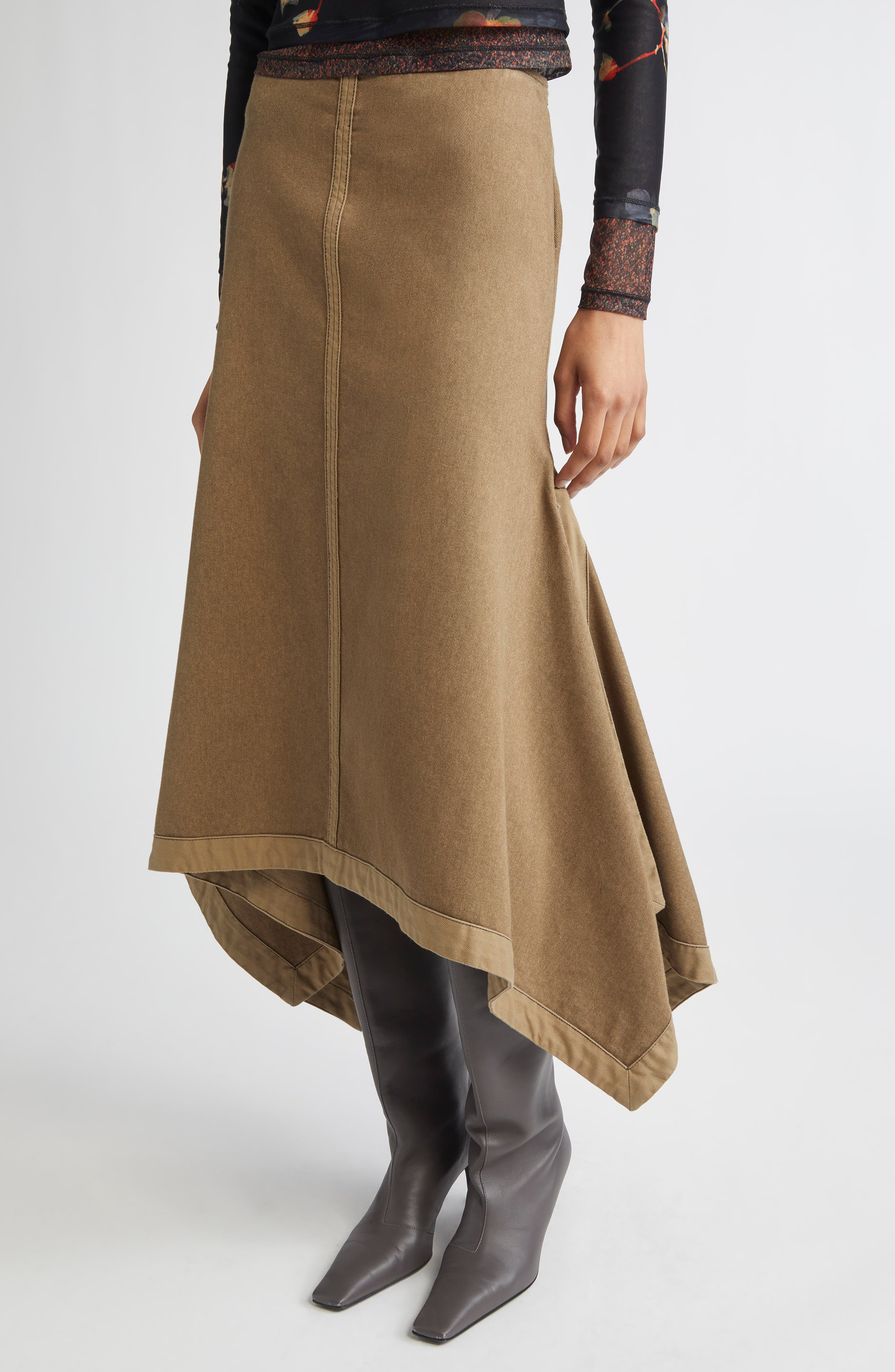 Eckhaus Latta Tarp Cotton Canvas Skirt in Earth at Nordstrom - 5