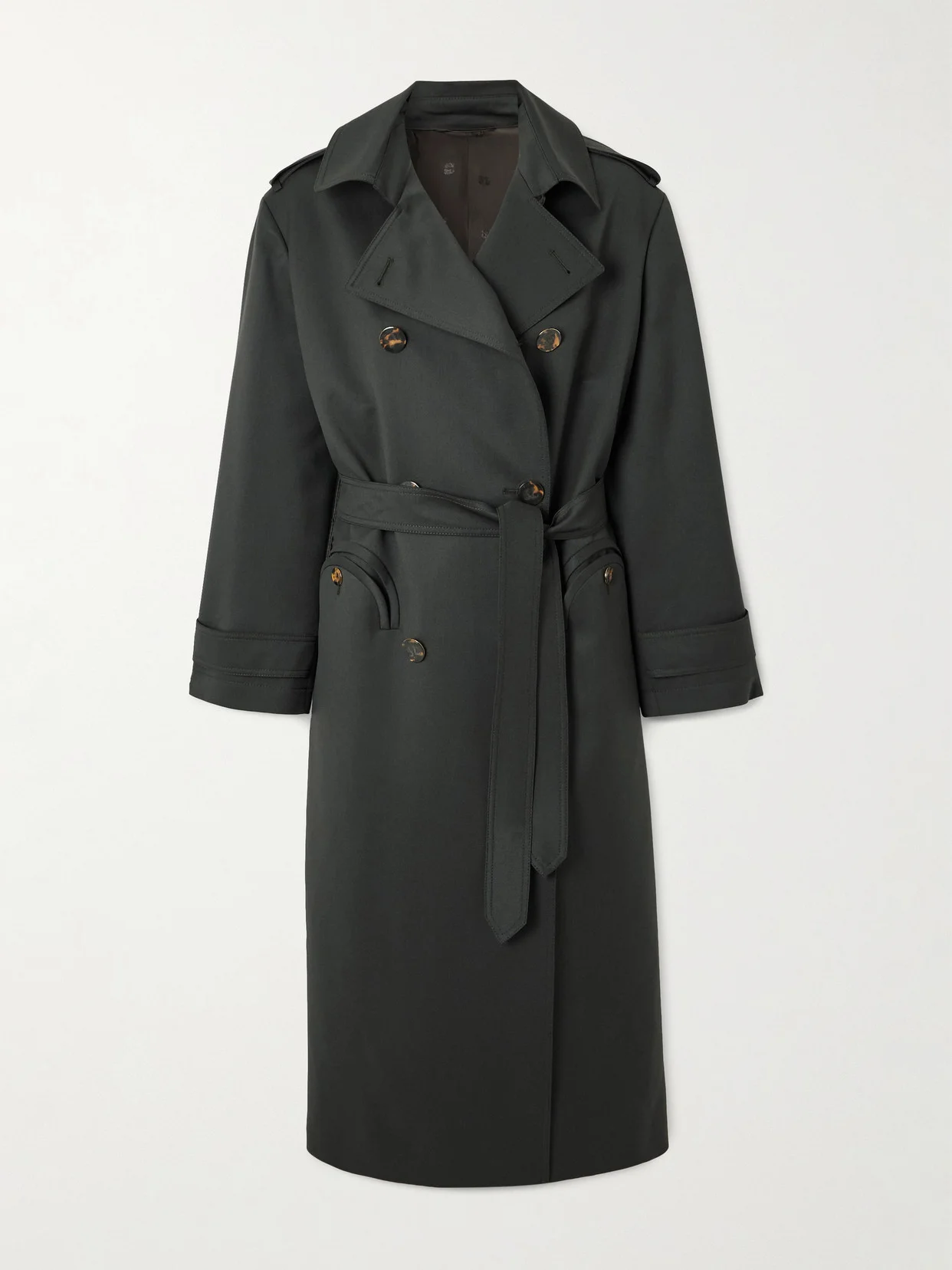 Aseel Belted Double-breasted Wool And Mohair-blend Twill Coat - 1