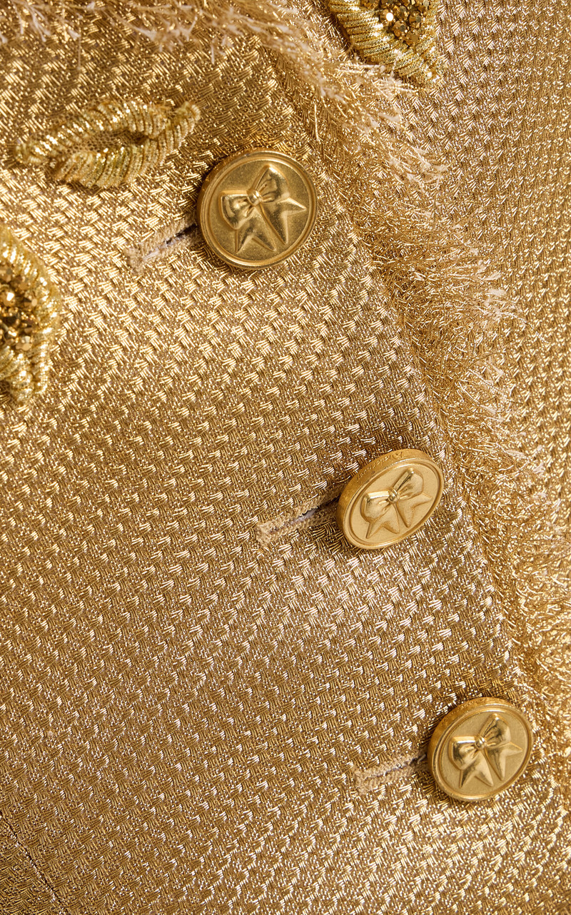 Nipped Salon Jacket In Gold Basketweave Lamé gold 4