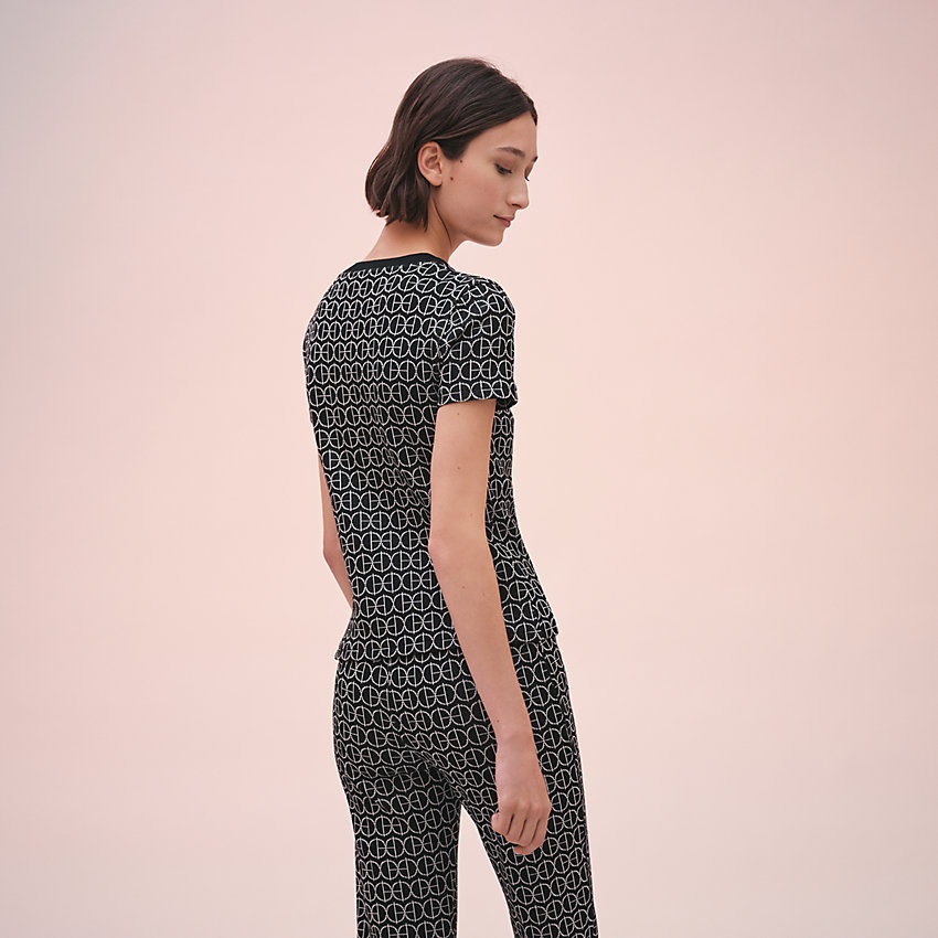 "H Rond" jacquard micro t-shirt - 2