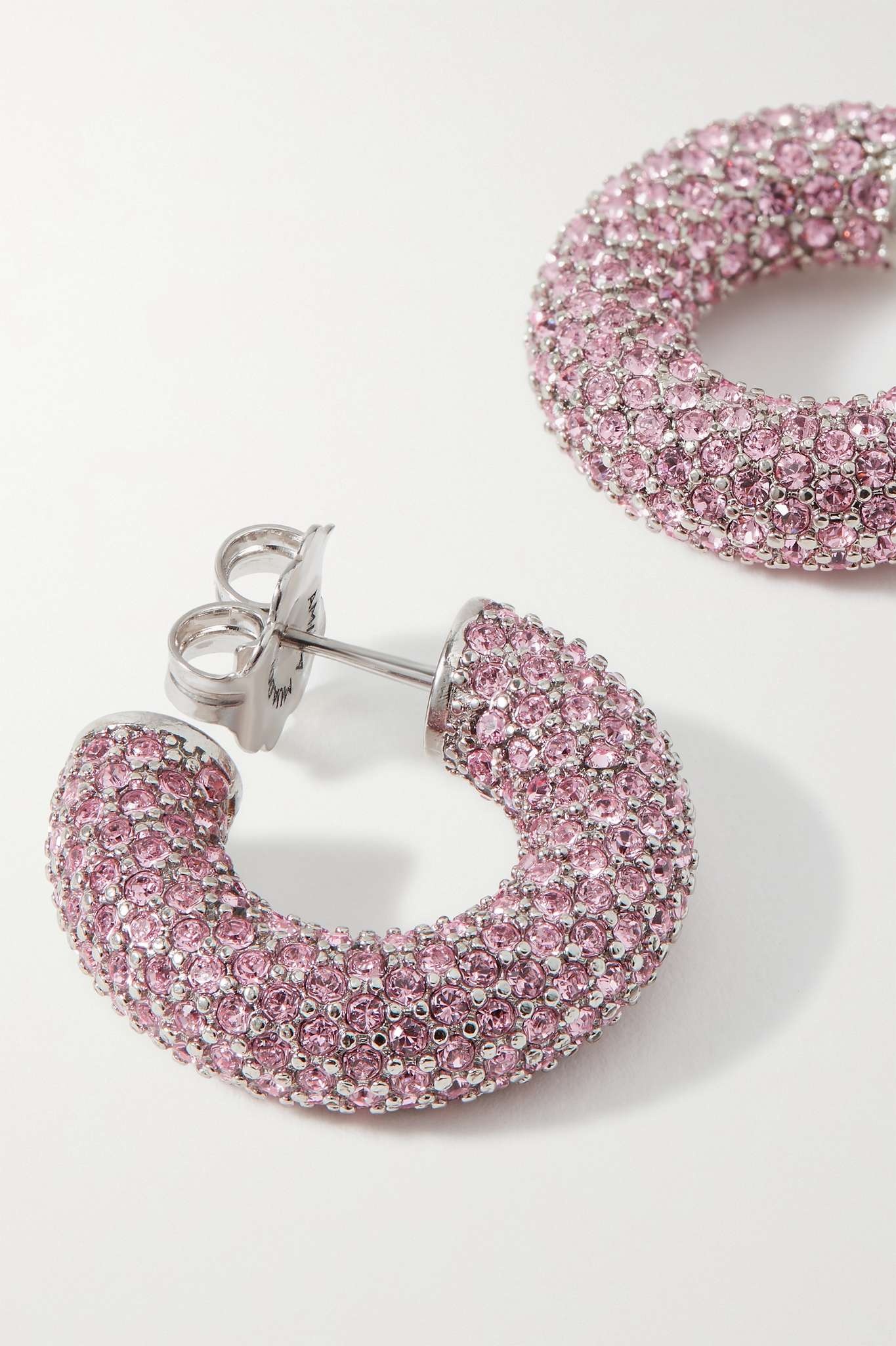 Cameron silver-tone crystal hoop earrings - 4