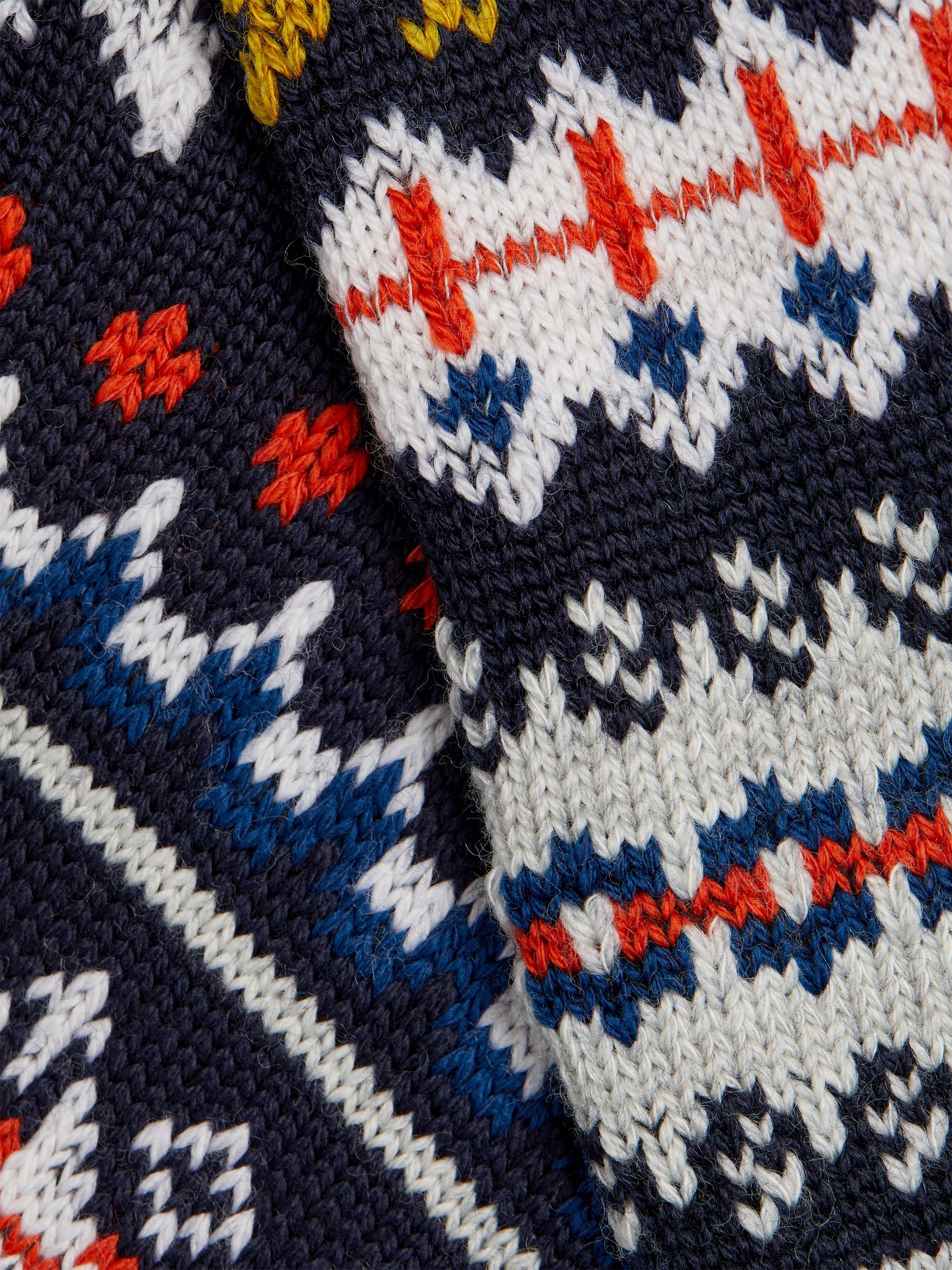 DARK NAVY WOOL FAIR ISLE SOCKS - 2