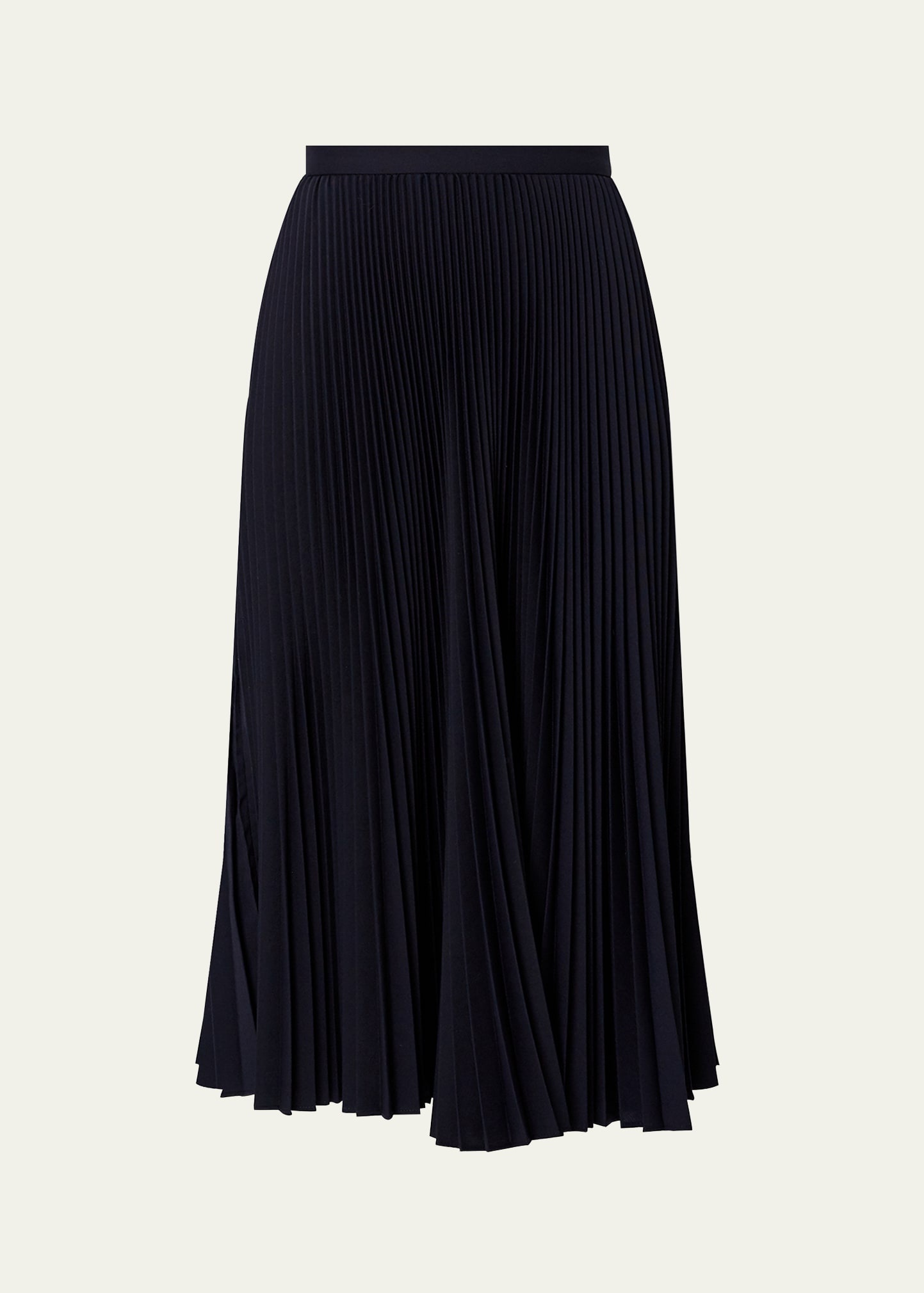 Pleated Wool Midi Skirt - 1