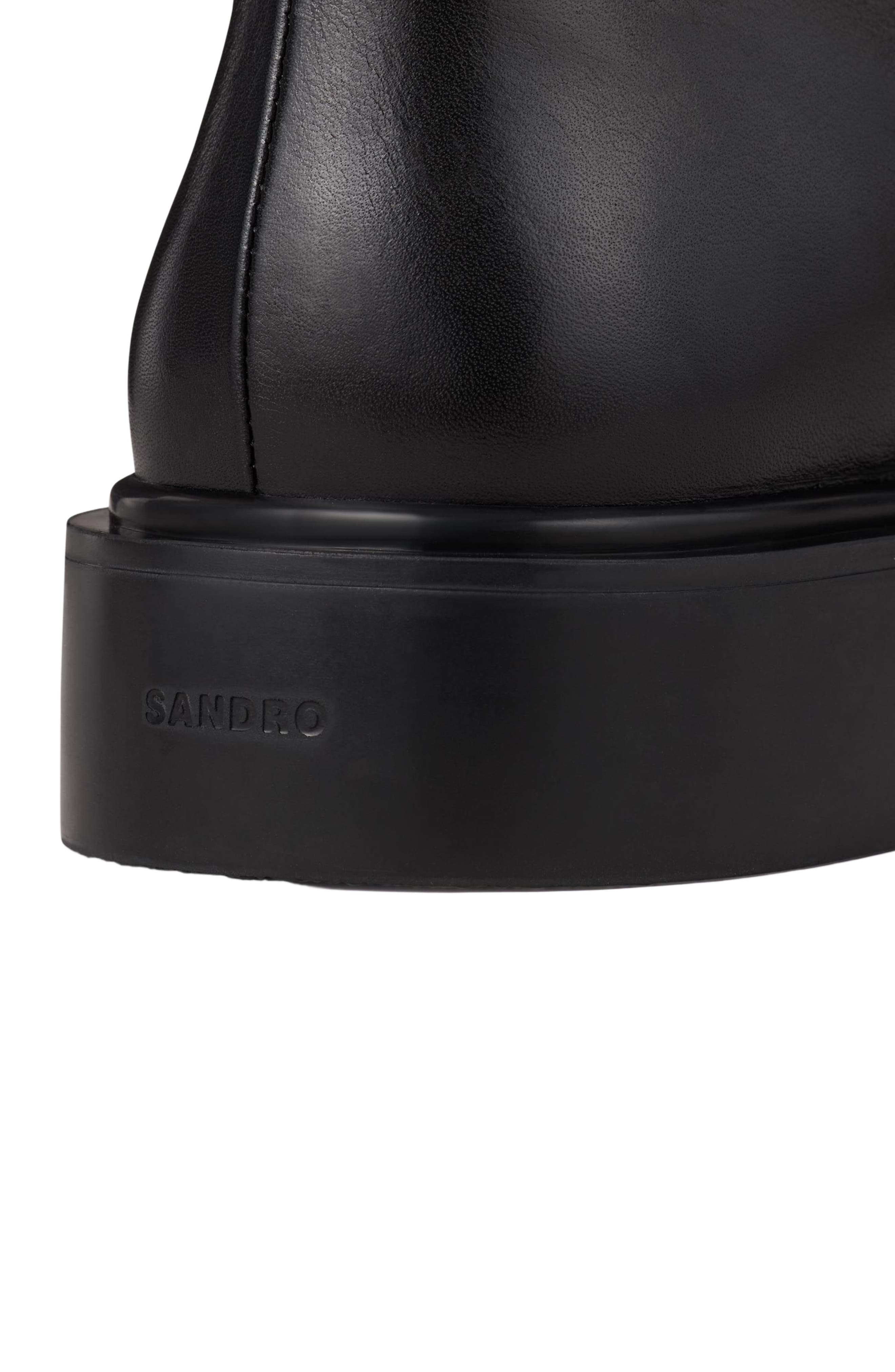 SANDRO Zipped leather ankle boots in Black at Nordstrom - 4