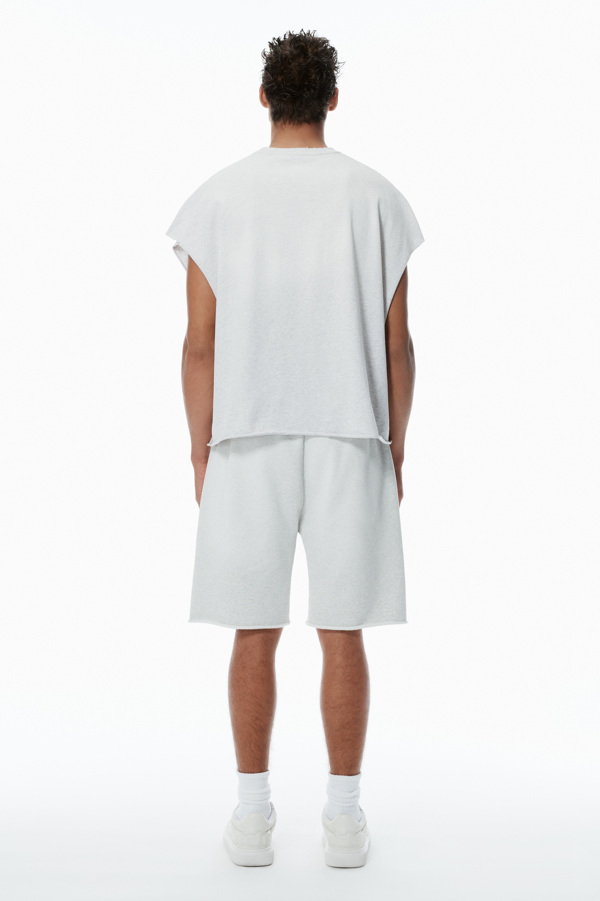Distressed Logo Cotton Muscle Tee - 4