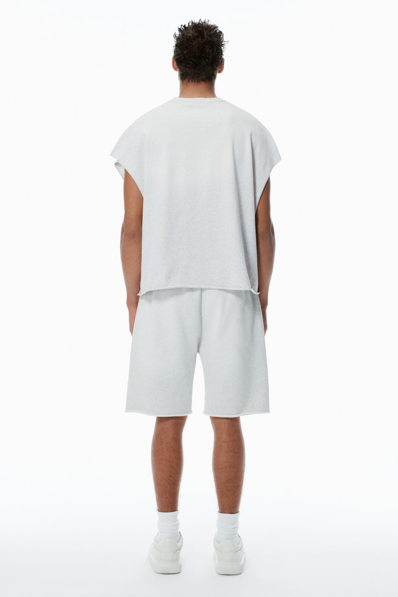 Distressed Logo Cotton Muscle Tee 4