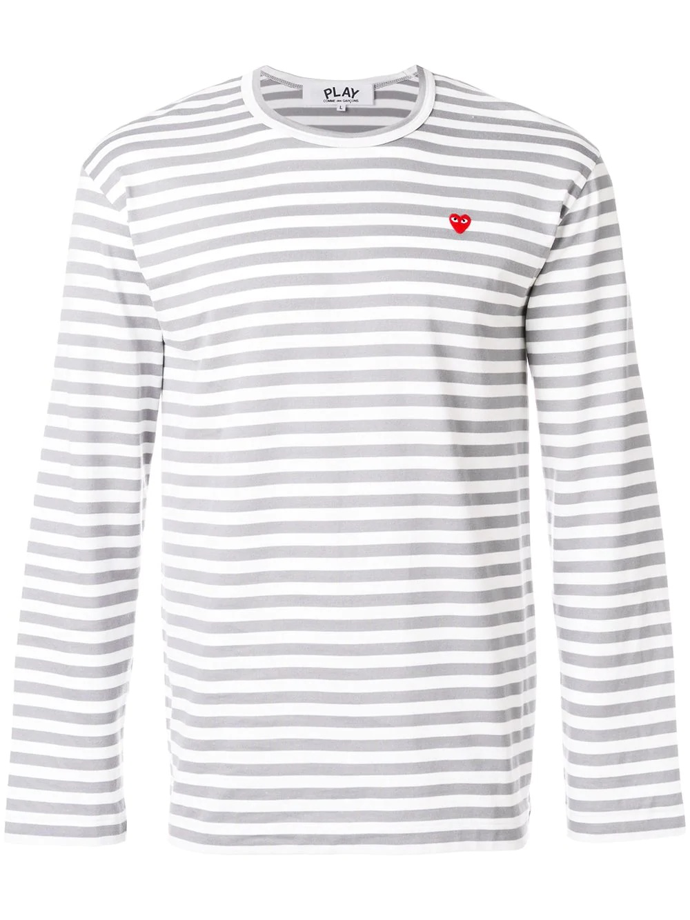 striped heart logo T-shirt - 1