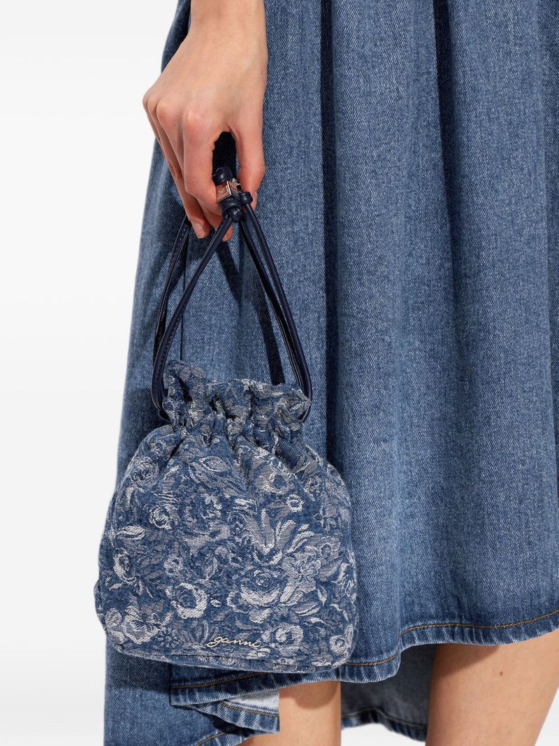 GANNI floral-pattern drawstring tote bag outlook