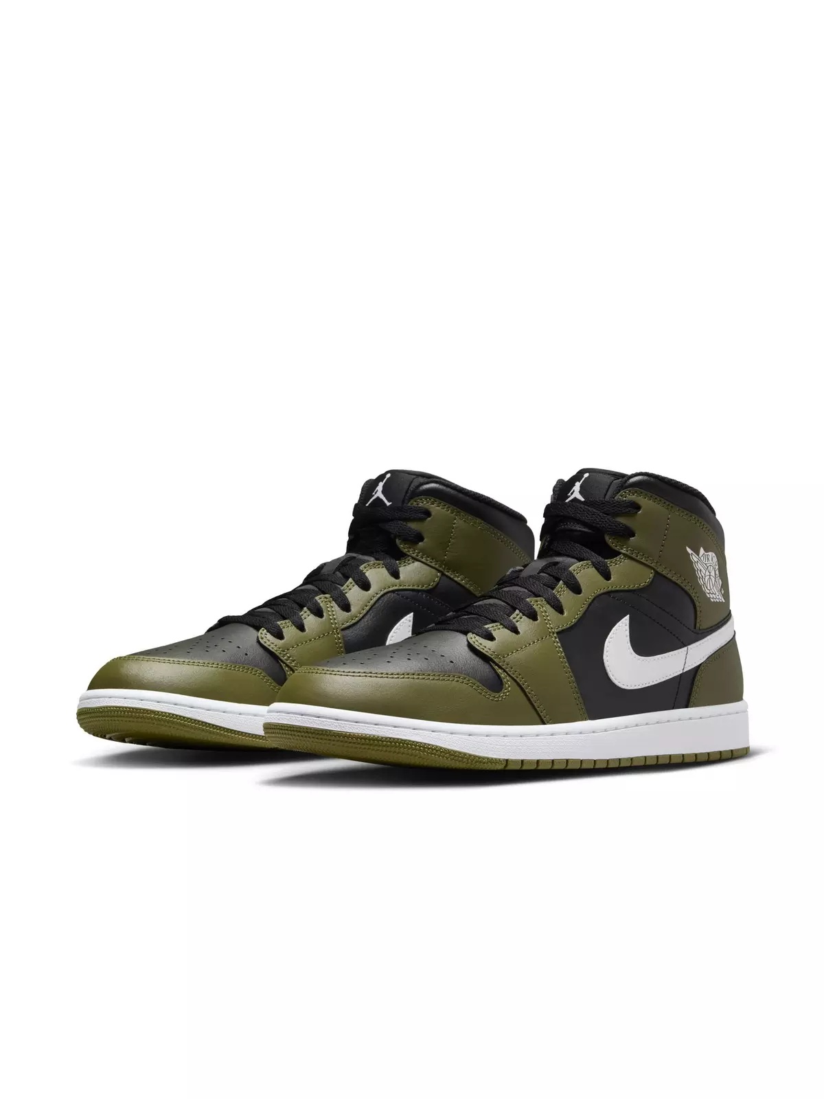 1 Mid "Black/White/Medium Olive/Sail" Men's Shoe - 5