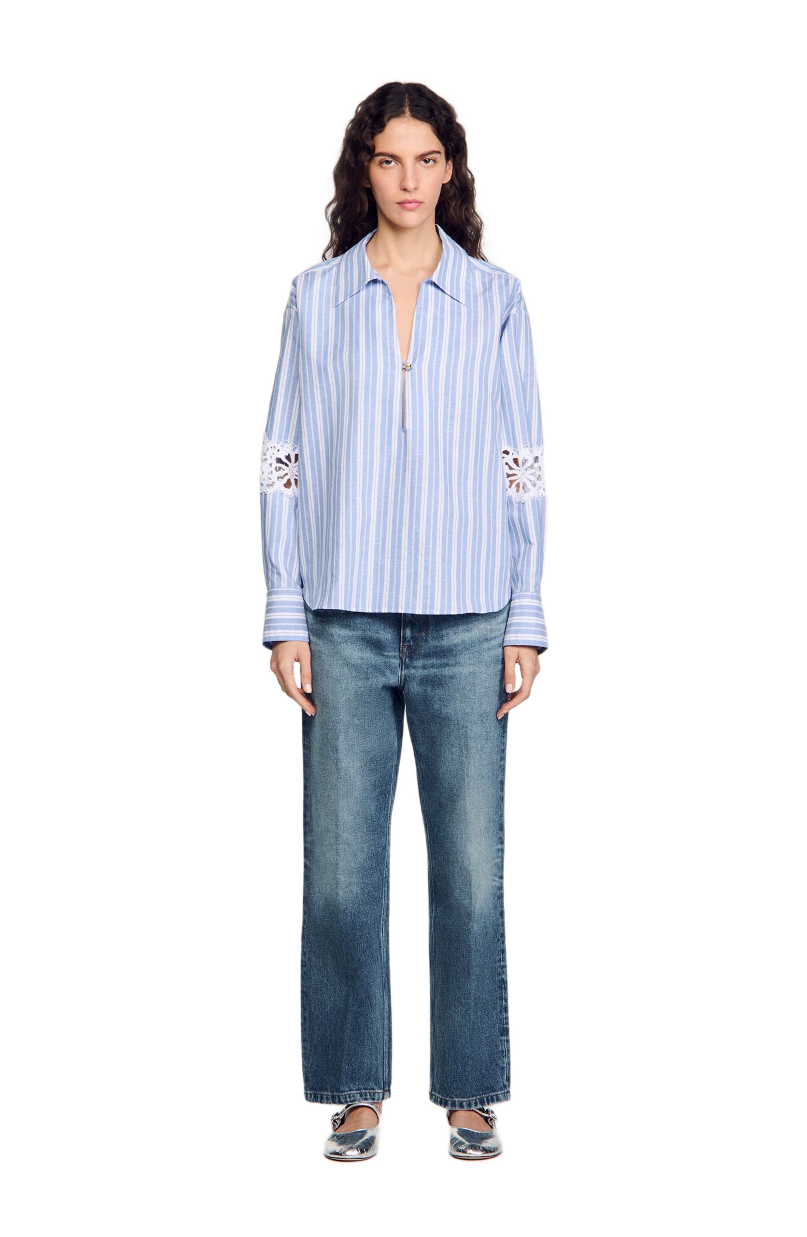 SANDRO Striped shirt in Blu /White at Nordstrom - 2