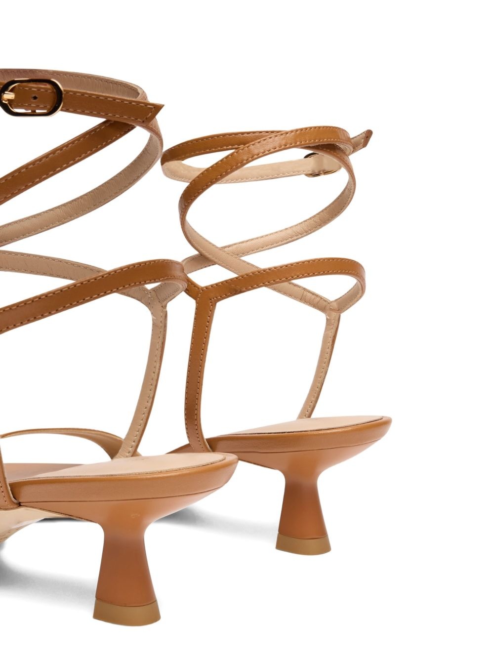 wrap leather sandals - 5