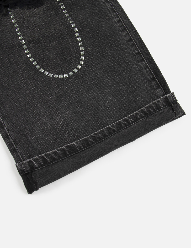 DISTRESSED STUDDED DAICOCK AND FAIR ISLE SNOWFLAKE PRINTED POCKET FASHION FIT JEANS 9