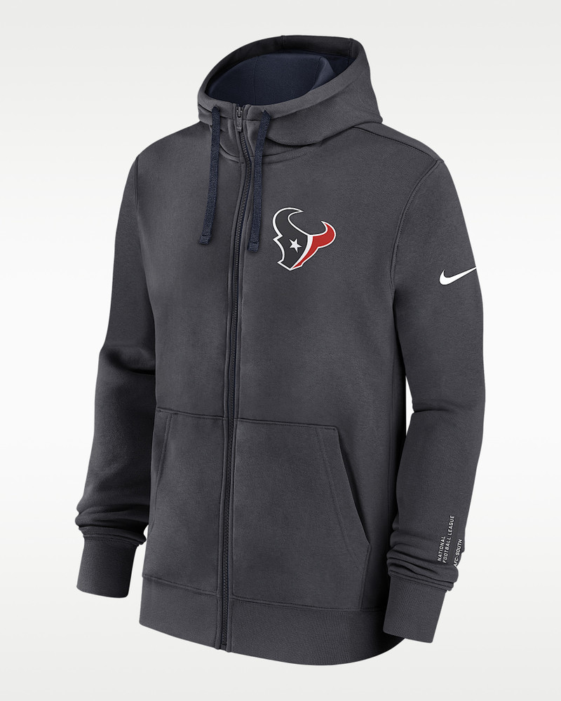 Houston Texans Playbook Page Club Men's Nike NFL Full-Zip Hoodie 1